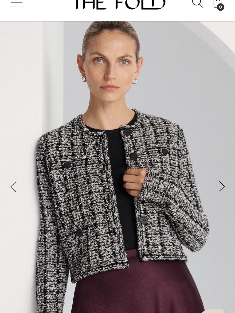 Cropped Tweed Jacket - Black & White